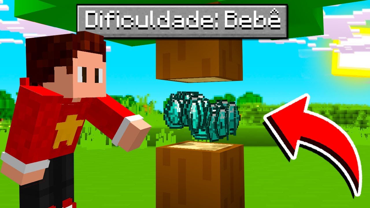 Jogando no MODO BEBÊ do Minecraft ! (mais difícil do que eu pensava)