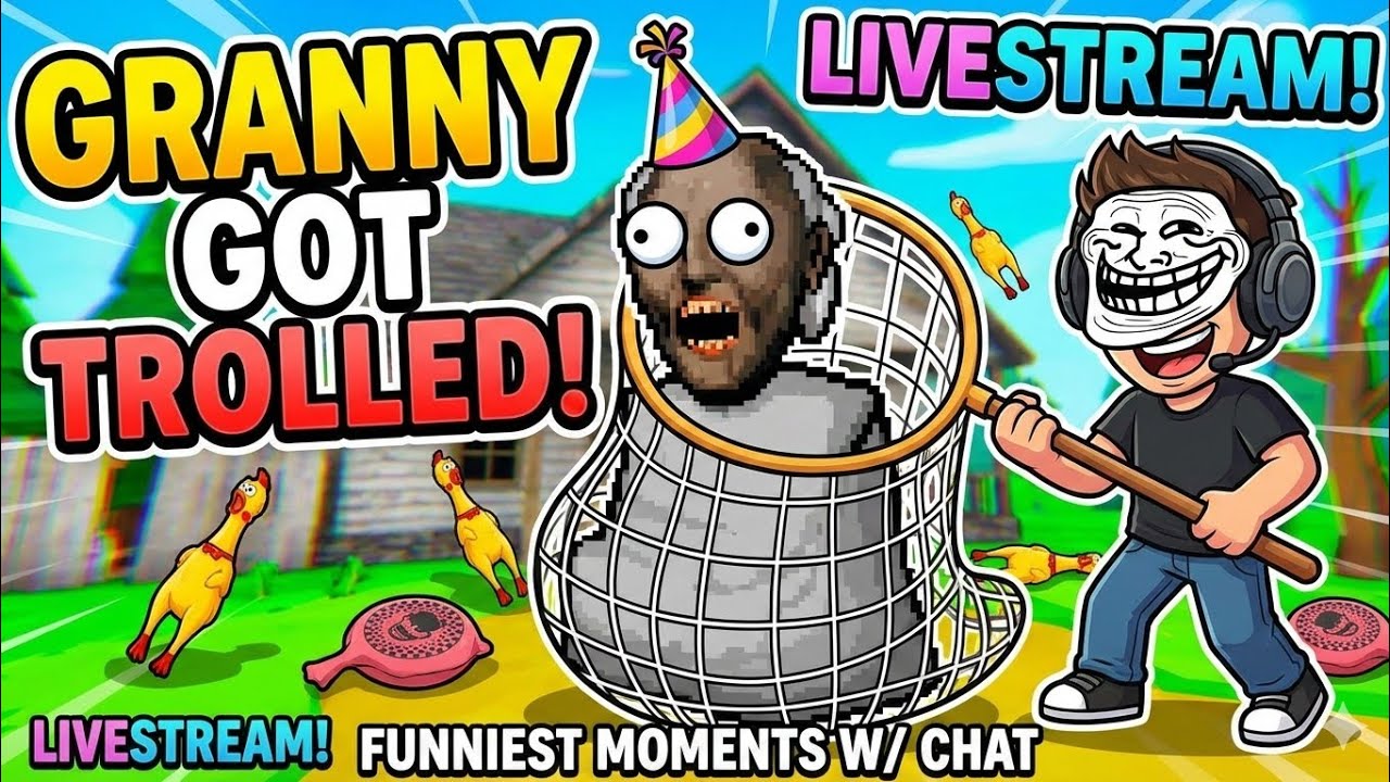 Troll with GRANNY😹Funny moment Granny live horror escape 