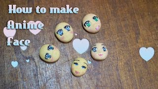 how to make anime face - polymer clay طريقة عمل وجة العروسة من الصلصال الحراري