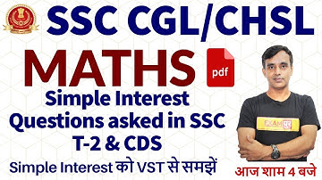 SSC CGL/CHSL 2020 || MATHS || By Vikas Parashar Sir || Simple Interest Questions