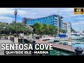 Relaxing walk at sentosa cove  quayside isle  marina 4k singapore  august 2022