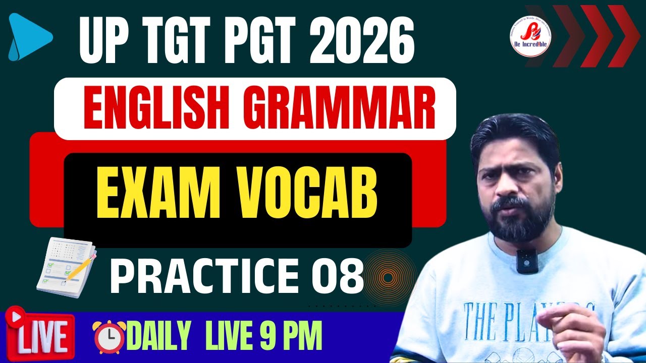 🔴 Test 8 | English Grammar | Exam Vocab | UP TGT PGT 2026