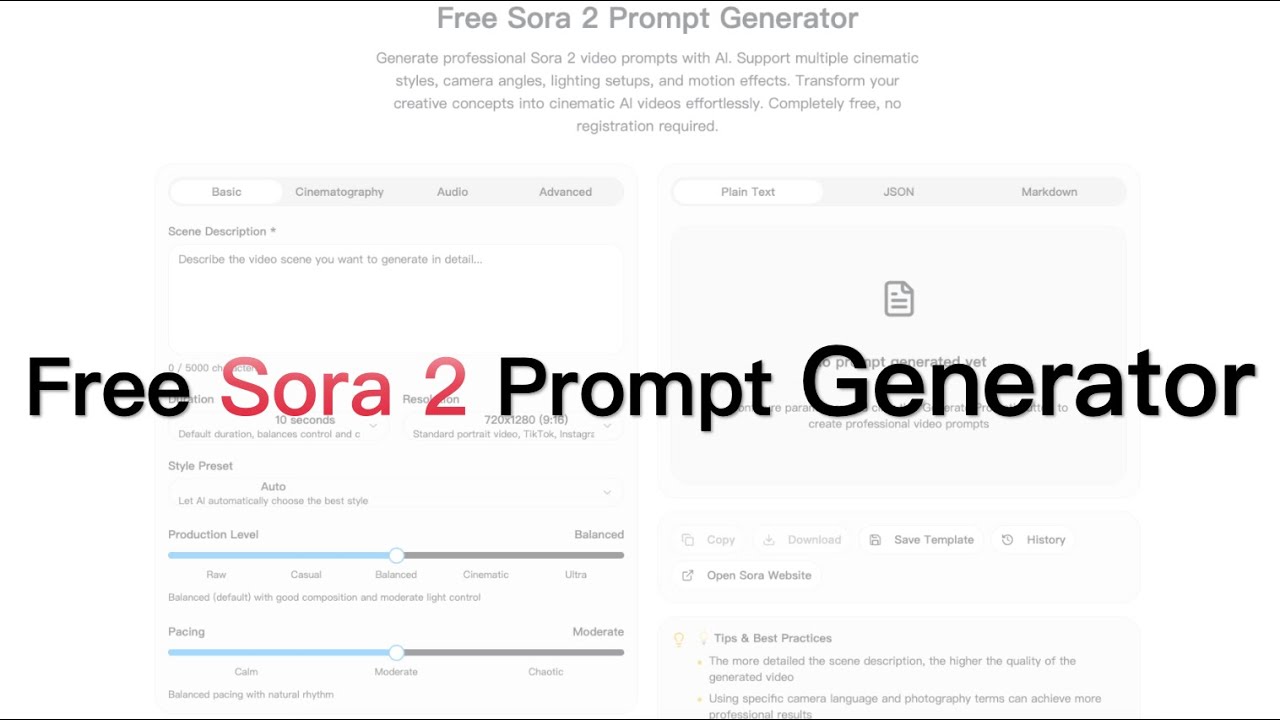 Free Sora 2 Prompt Generator - Create Cinematic AI Videos in Minutes ...