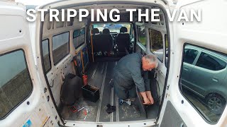 Stripping Camper Van Interior Lining for DIY Camper Conversion | Off-Grid Transit Camper Build | 004