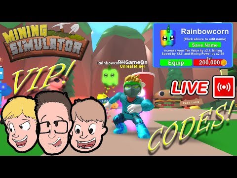 Roblox Mining Simulator Codes Vip Live Stream Family Friendly Lets Play Youtube - codes for family simulator roblox