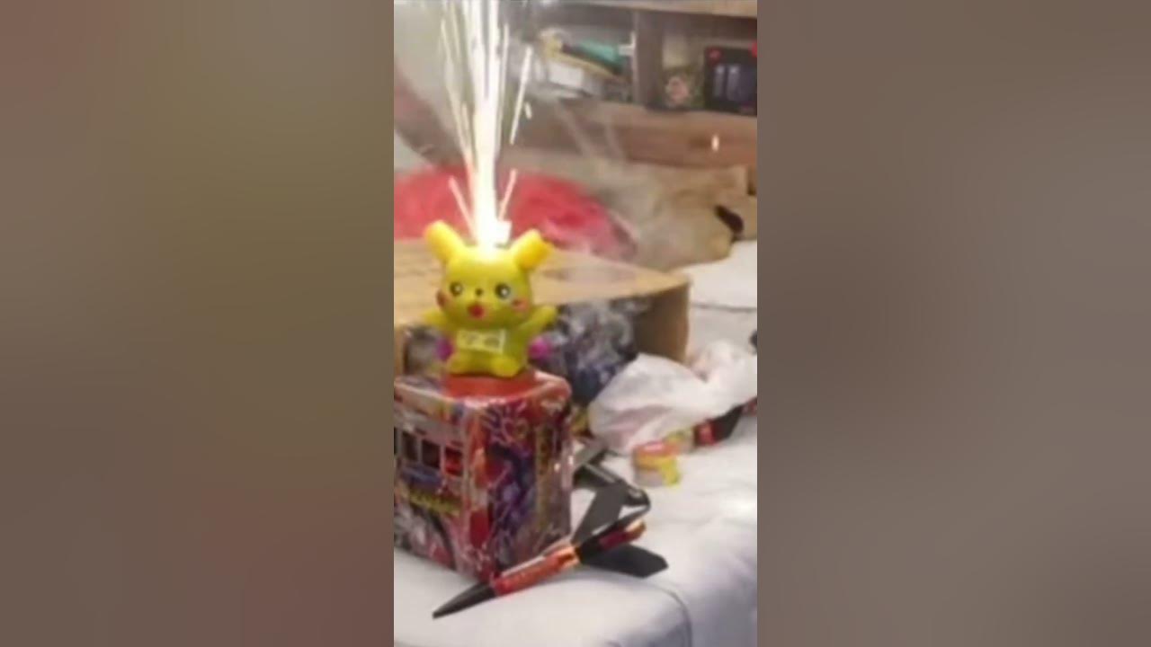 Ishowspeed lighting pikachu firework indoors 💀💀💀 #shorts #ishowspeed