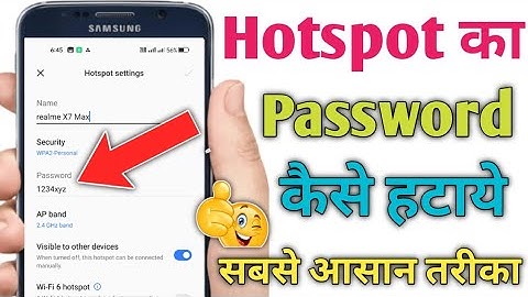 Hotspot ka password kaise hataye | How to remove hotspot password | Hotspot password kaise delete