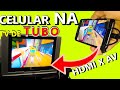 Como espelhar a tela do celular na tv de tubo av rca funciona bem com cabo ld29 e conversormi av