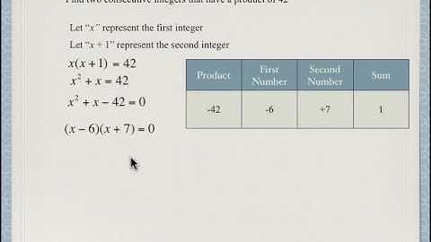 Quadratic equations - Solving word problems using factoring of trinomials Question 1 a