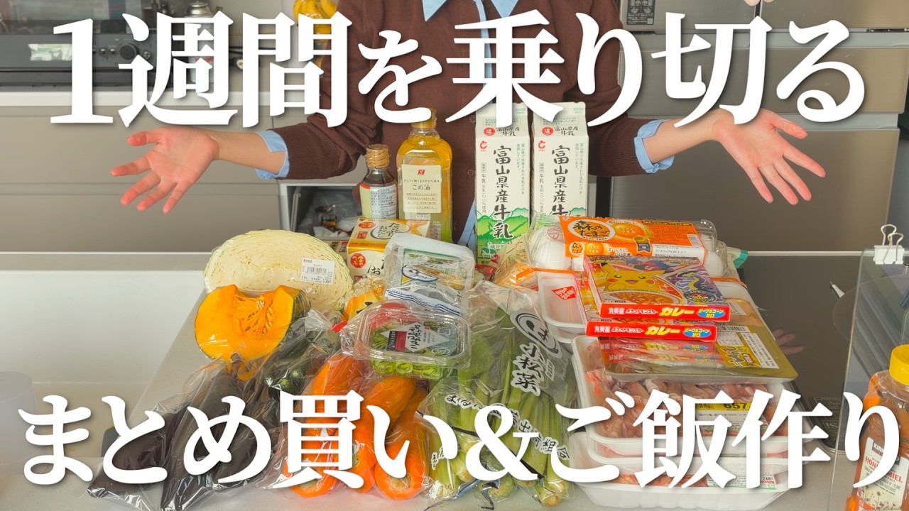 【買い物面倒主婦】1週間分を生きるための買い物からの晩ご飯作りをした日【4人家族】