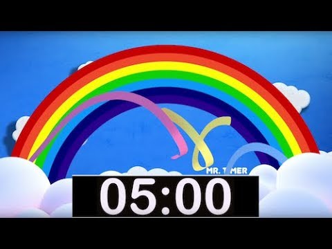 Rainbow Timer 5 Minutes! Countdown Timer with Music for Kids! 