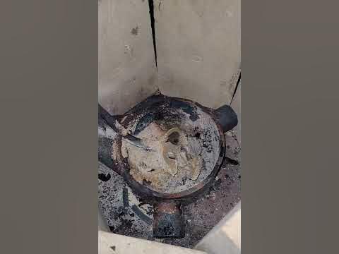 waste oil burner combustion chamber after burning for hours - YouTube