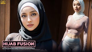 The Elegance Of Thai Hijab Women In 4K: Middle East Ai Lookbook | Hijab Fusion