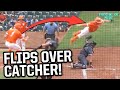 Runner jumps over catcher to avoid tag  things you missed