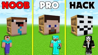 Minecraft Battle NOOB vs PRO vs HACKER: INSIDE HEAD BLOCK HOUSE BUILD CHALLENGE - Animation