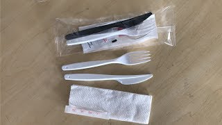 disposable plastic cutlery automatic packaging machine (napkin, spoon fork knife, salt pepper)