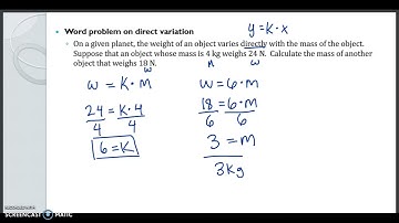 Word problem on direct variation