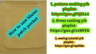 How to sew a bluff patch pocket | How to make blazer pocket | how to sew a pocket @patternMe