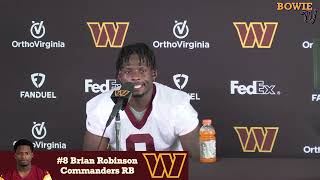 Washington @commanders  RB Brian Robinson speaks to the Media July 28, 2023 From Training Camp