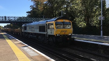 GBRF 66 794 in its BR construction livery pass Faversham on 6G10 Dover Priory - Hoo Junction 9/10/22