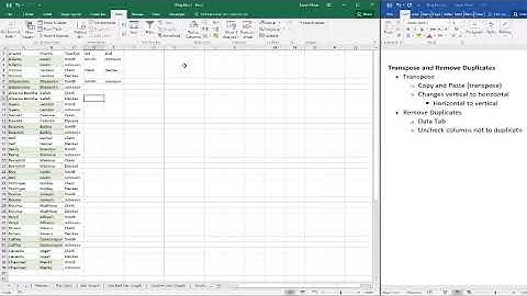 Transpose and removing duplicates in Excel