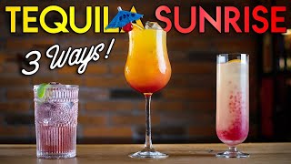 3 Tequila Sunrise Cocktails | Original, Classic & Pro (with Boba Pearls!)