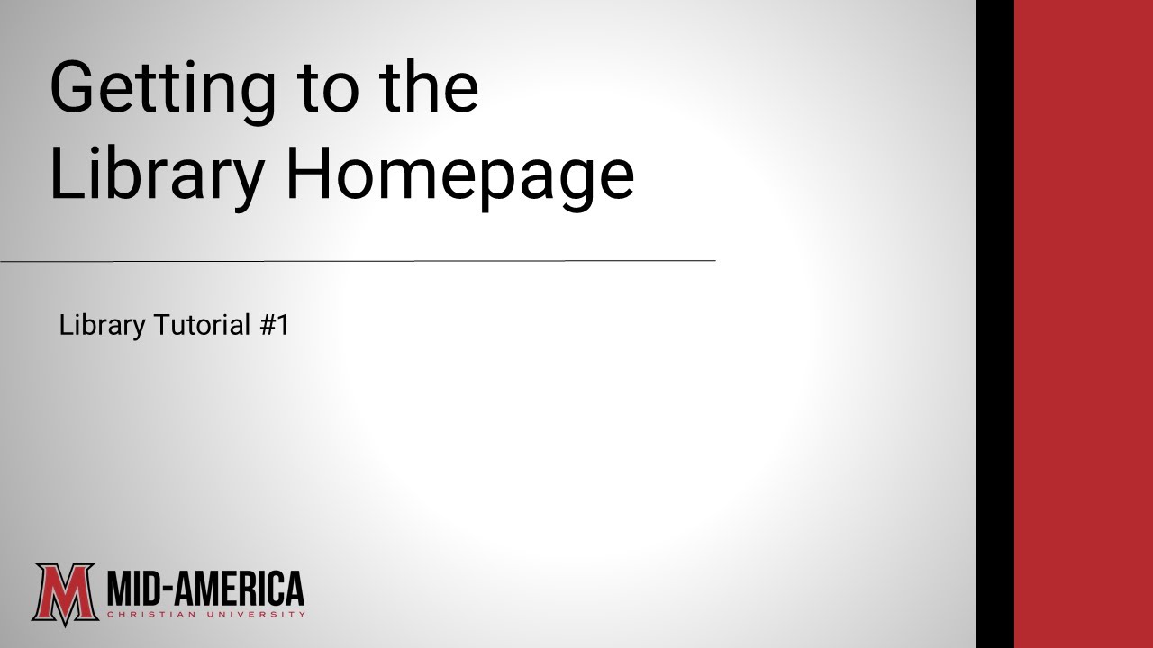Getting to the Library Homepage - YouTube