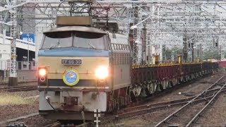 HMラスト撮影！JR貨物EF66-30号機(広島公開HM)+チキ5500形×18 8091レ 名古屋通過