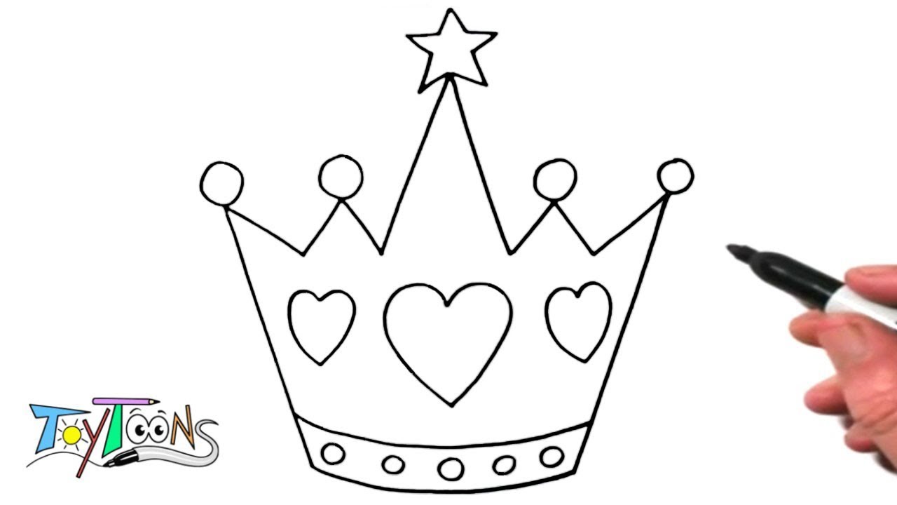 Cartoon Princess Crown Drawing Outline  Outlinepics