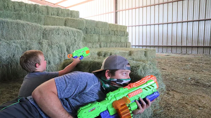 Using nerf guns on the farm | Stopping the bad guy...