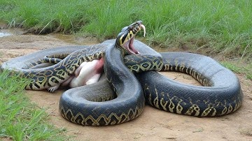 Giant Python Displaying Its Incredible Power in the Wild
