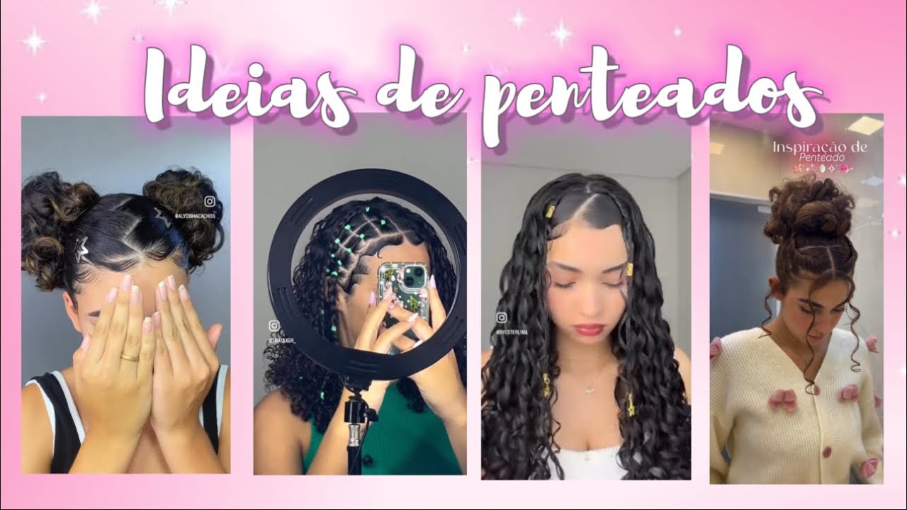 IDEIAS DE PENTEADOS LINDOS PARA SEU CABELO✨🎀💖 #penteados #hairstyle #cabeloslindo #hair #cachos