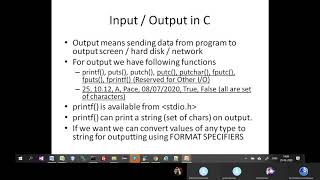 C Input and Output