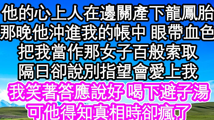 他的心上人在邊關產下龍鳳胎，那晚他沖進我的帳中 眼帶血色，把我當作那女子百般索取，隔日卻說別指望會愛上我，我笑着答應說好 喝下避子湯，可他得知真相時卻瘋了| #為人處世#生活經驗#情感故事#養老#退休 - 天天要聞