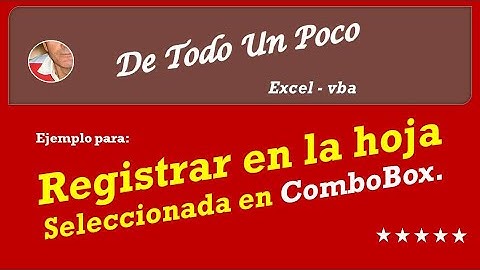 Registra en la hoja seleccionada en combobox.