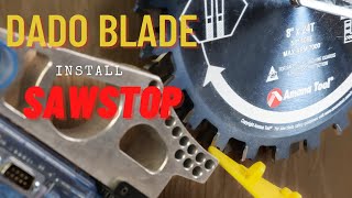 Install Dado Blade on Sawstop Tablesaw + Set Brake Spacing Woodworking Skill Share #Woodworking screenshot 3