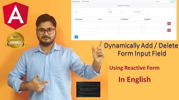 How to add remove form field dynamically in angular using formArray and reactive form in angular 9