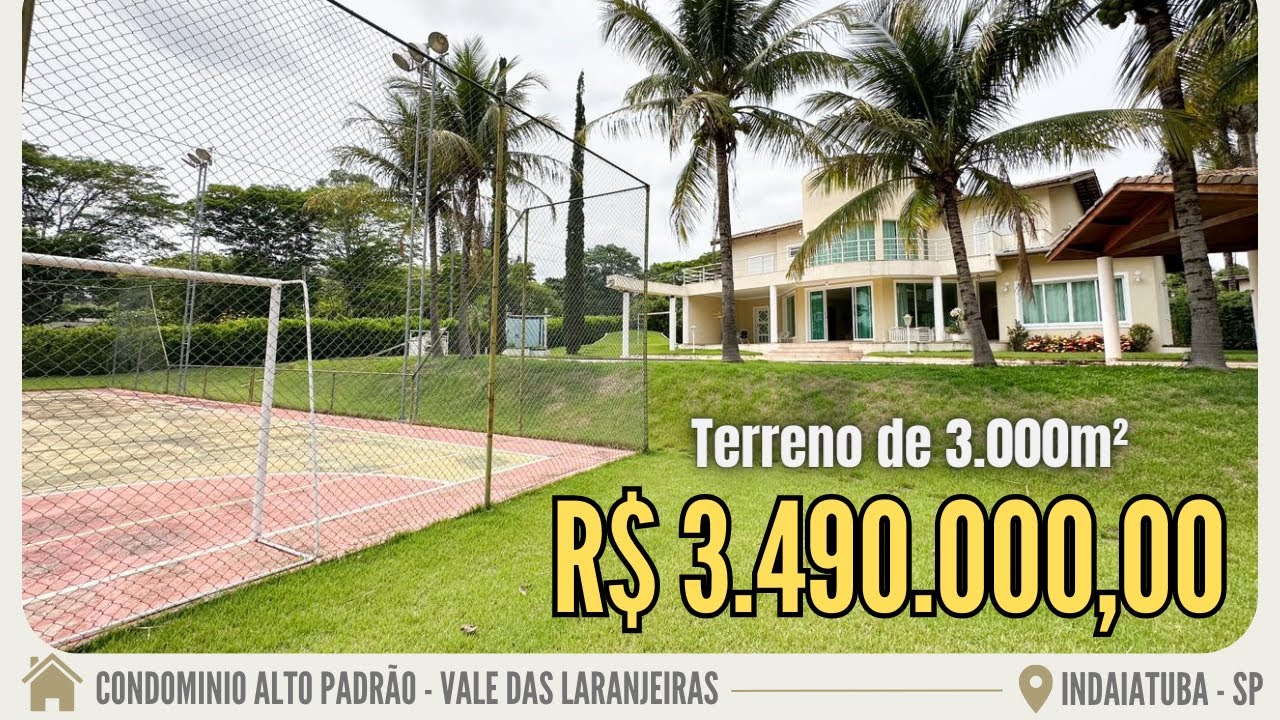 Chácara a venda no condomínio alto padrão - Vale das Laranjeiras. (Indaiatuba-SP)