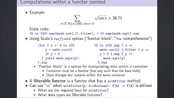 Functional programming, chapter 6, part 1: Filterable functors, their laws and structure. Examples