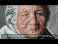 Grandmother | Acrylic Portrait Painting by Debojyoti Boruah