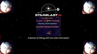 Starblast.io team mode highlights #2: 3 games of side interceptor aggression