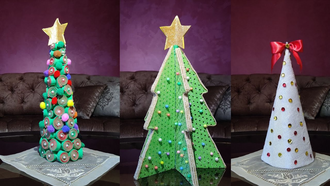 Diy 3 Easy Christmas Tree Ideas Best Out Of Waste Diy 3 Easy Christmas Tree Ideas Best