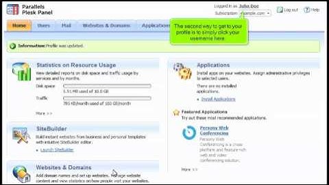 How to change your Password and Contact Information in Plesk 10