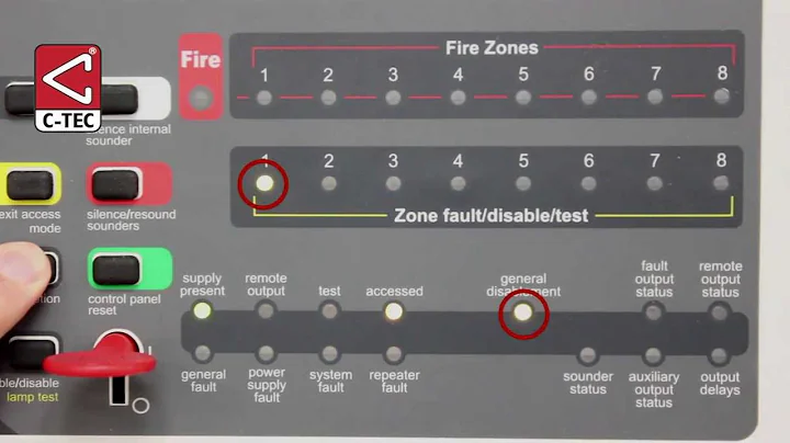 How to disable/enable zones and other functions on a CFP fire alarm panel