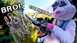 Bringing a CHAINSAW to an Airsoft Battle(Easter Bunny)