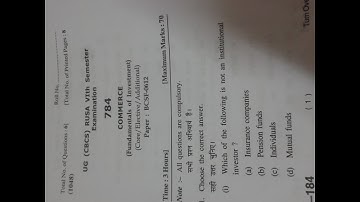 Fundamentals of Investments Bcom 6th semester Question paper