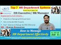 Top 7  hr department systems  hr manager  hr executive training in hindi aytindia