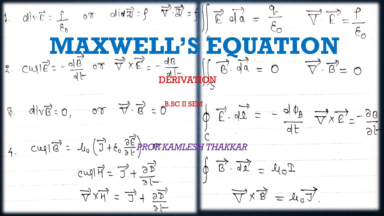 MAXWELL EQUATIONS