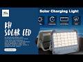 Solar LED Work Light, Portable Rechargeable Flood Light with USB Charging, 5 Lighting #unboxing