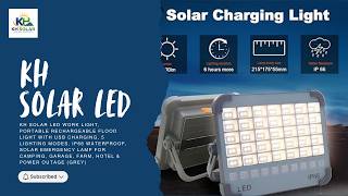 Solar LED Work Light, Portable Rechargeable Flood Light with USB Charging, 5 Lighting #unboxing